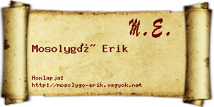 Mosolygó Erik névjegykártya